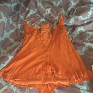 Orange flowy dress